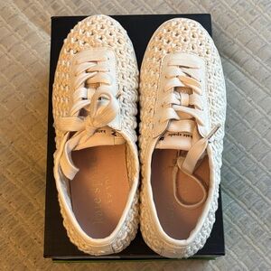 kate spade Braided Cream Lace-Up Sneakers